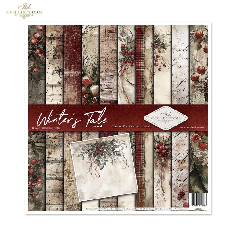 SLS094 ITD Collection Winter's Tale in Red 12x12 Paper Pad