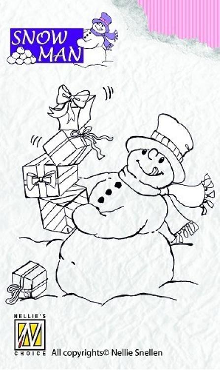 Nellie Snellen Snowman - Lots of presents Stempel