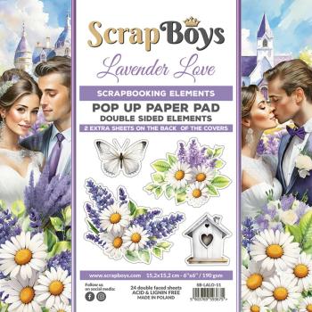 ScrapBoys Lavender Love 6x6 Inch Pop Up Paper Pad