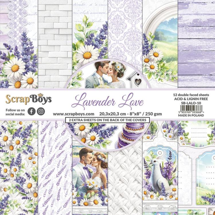 ScrapBoys Lavender Love 8x8 Paper Pack