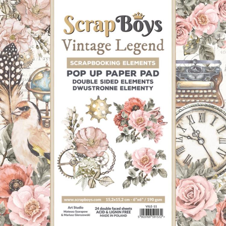 ScrapBoys Pop Up Paper Pad Vintage Legend