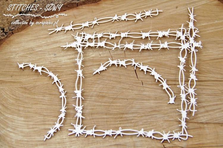 Scrapiniec Chipboard Barbwire Set #4604