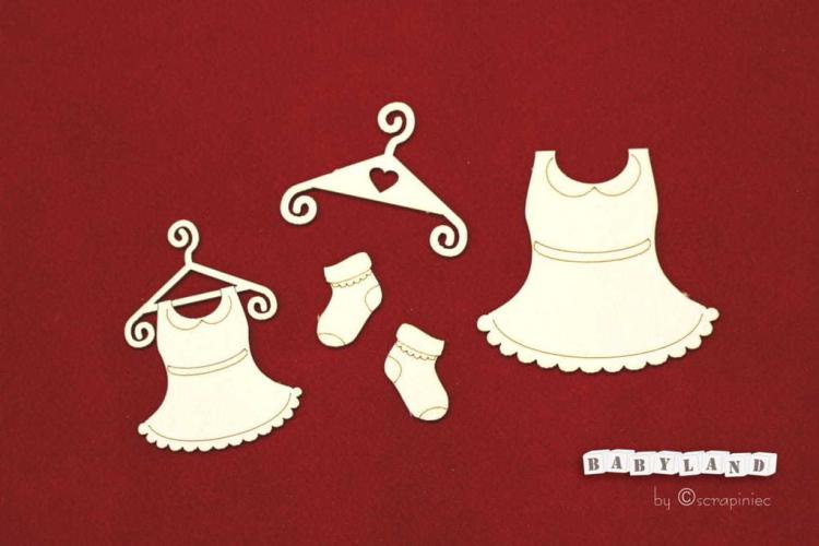 Scrapiniec Chipboard Little Dress Set #2962