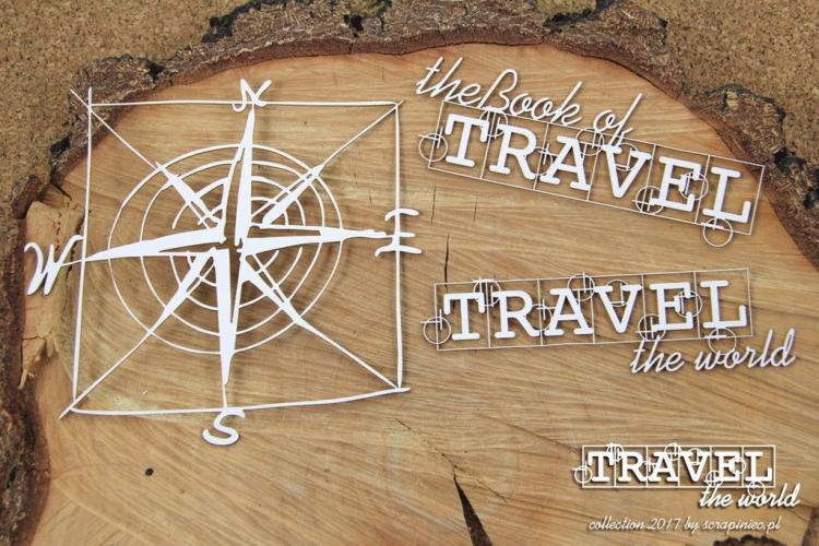 Scrapiniec Chipboard Travel the World English Words