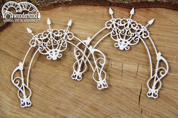 Scrapiniec Chipboard Wonderland Rabbit Hole Portal #5373