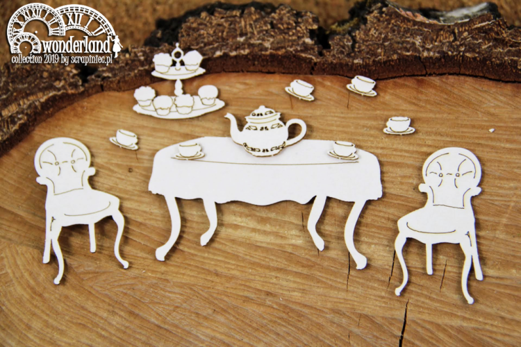 Scrapiniec Chipboard Wonderland Tea Party #5393