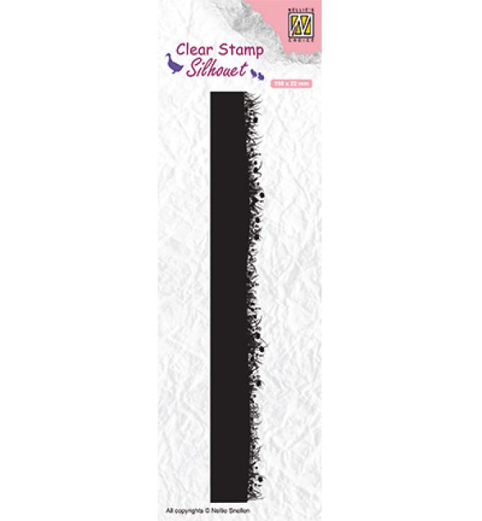 Silhouette Clear Stamp Grass with Fflowers Border SIL062