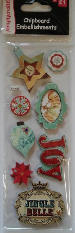 Simply Creative 3D Chipboard Embellishments SCX016