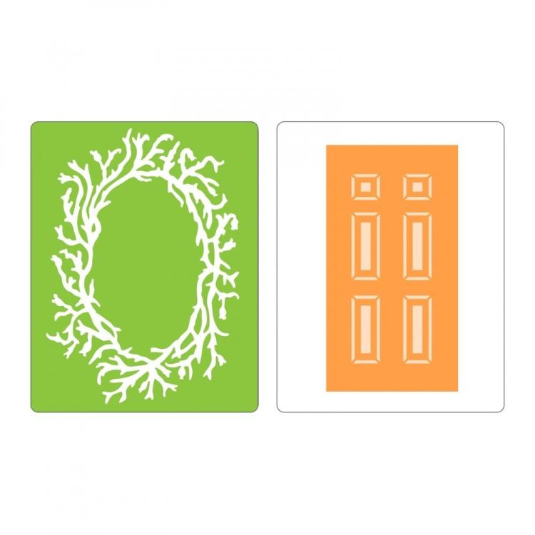 Sizzix Embossing Folder 2PK Door & Wreath Set #658430