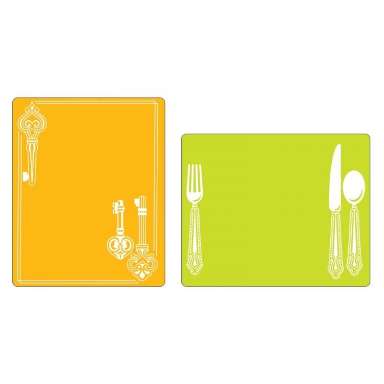 Sizzix Embossing Folder 2PK lace Setting & Keys Set #657669