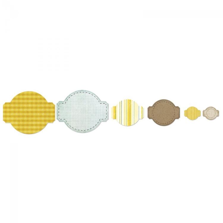 Sizzix Framelits Die Set 6PK Stitched Circles & Labels #658789