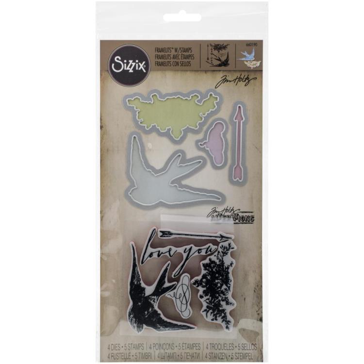 Sizzix Framelits w. Stamps Love You By Tim Holtz