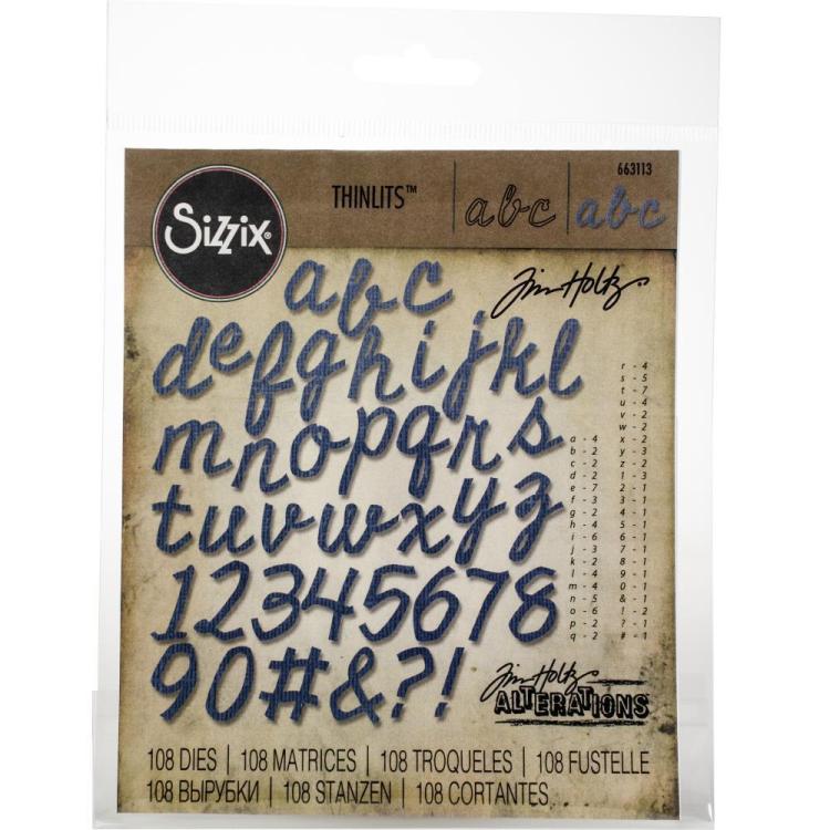 Sizzix Thinlits 108PK Dies Cut out Script .75" Tall #663113