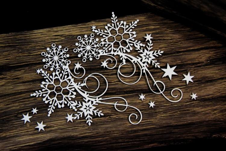 SnipArt Chipboard Frosty Moments Decor w. Snowflake #24027