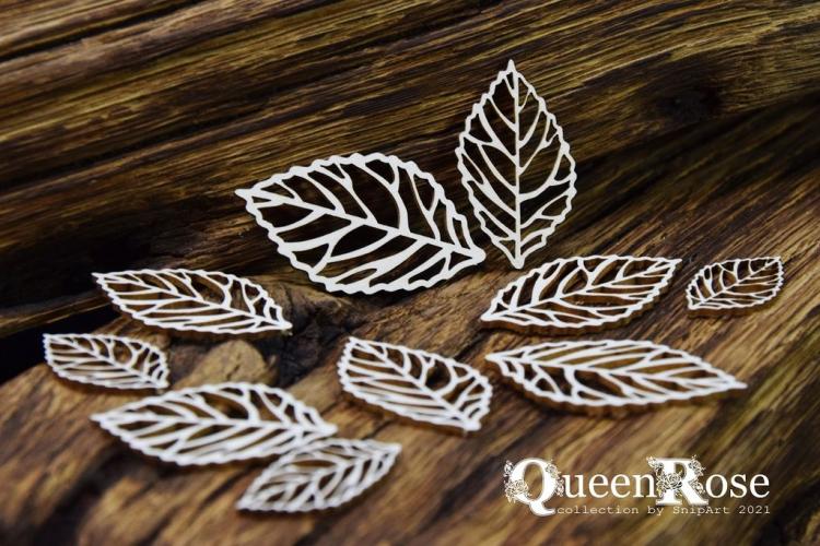 SnipArt Chipboard Queen Rose Openwork Leaves #26204