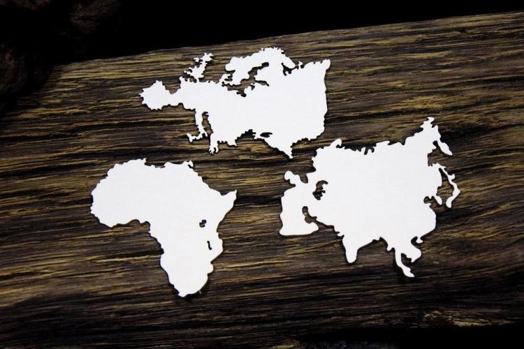 SnipArt Chipboard Up In The Air Continents #24582