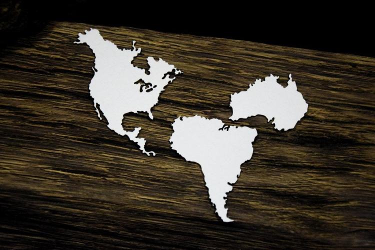SnipArt Chipboard Up In The Air Continents #24583