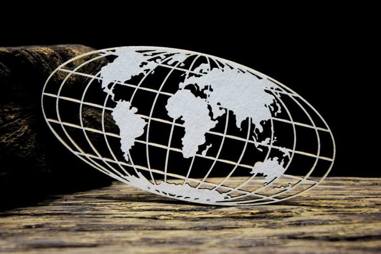 SnipArt Chipboard Up In The Air Globe #24576