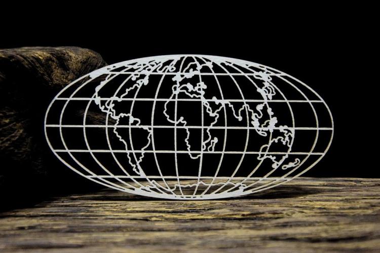 SnipArt Chipboard Up In The Air Globe Openwork #24577