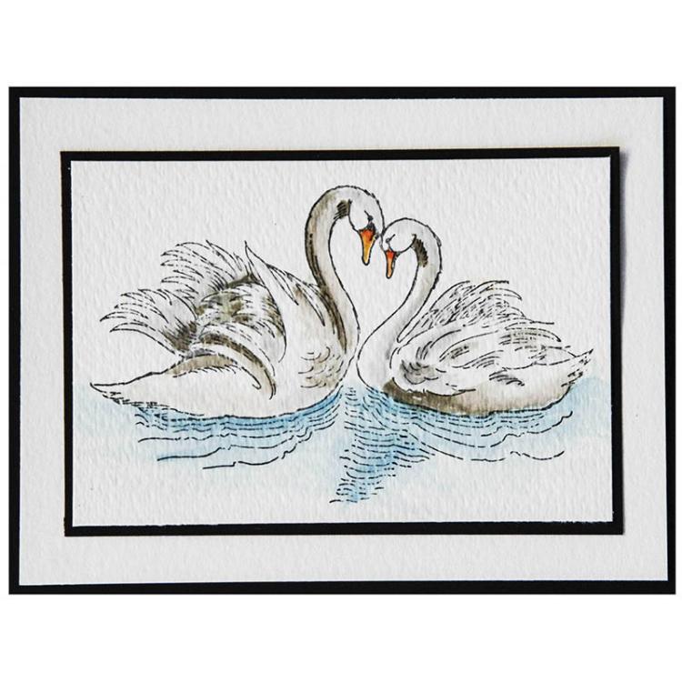 Stampendous Cling Stamp Swan Pair