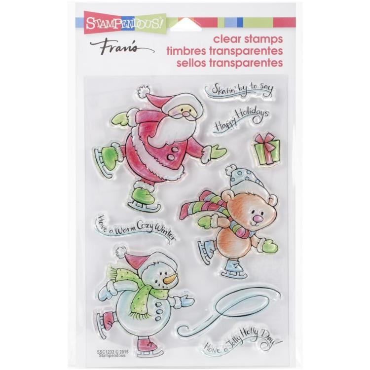 Stampendous Perfectly Clear Christmas Stamps Holiday Skate