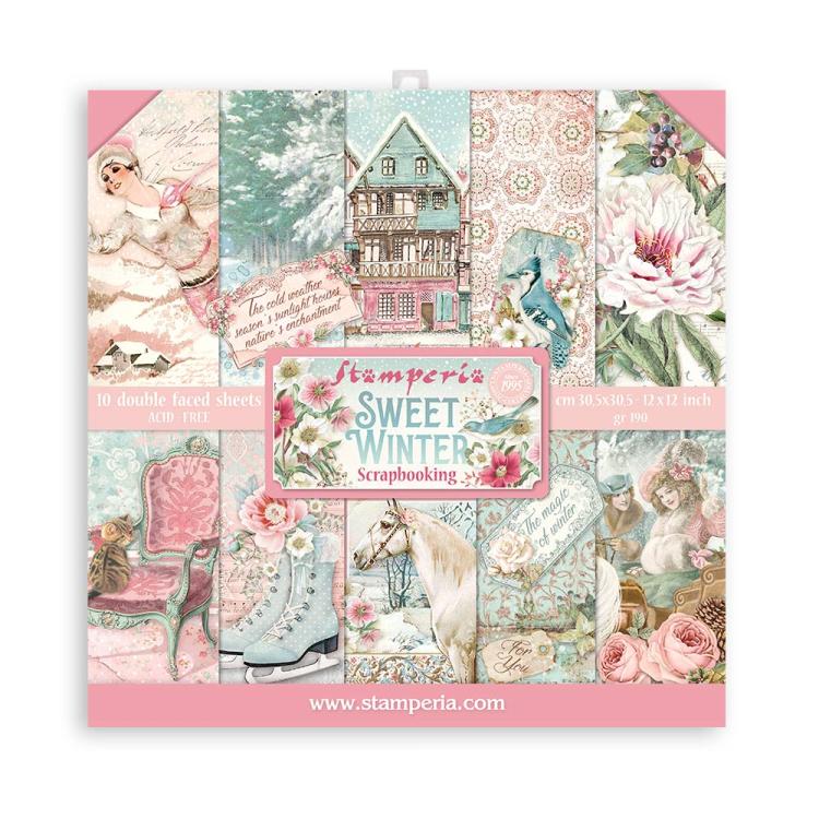 Stamperia 12x12 Paper Pad Sweet Winter SBBL122