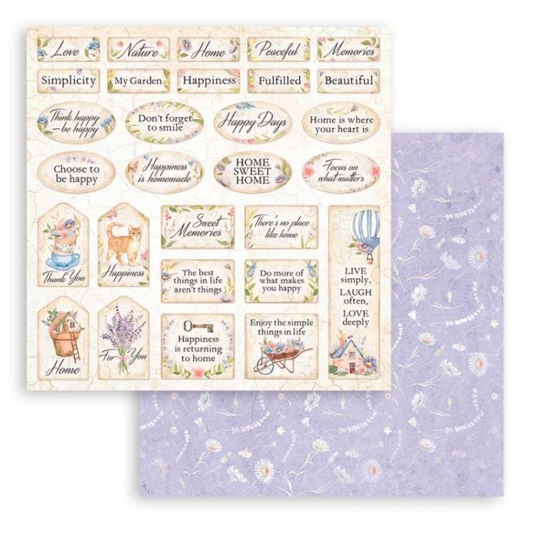 Stamperia 12x12 Paper Set Welcome Home Labels SBB916