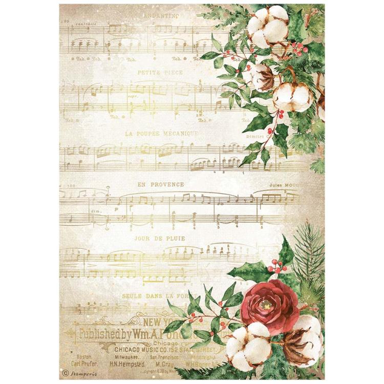 Stamperia A4 Rice Paper Music DFSA4704