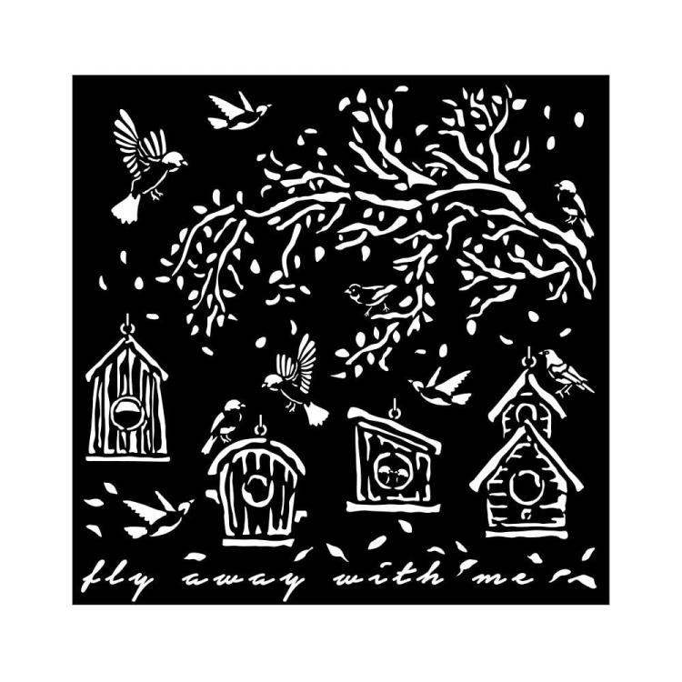 Stamperia Garden Thick Stencil 18x18cm Nests (KSTDQ102)