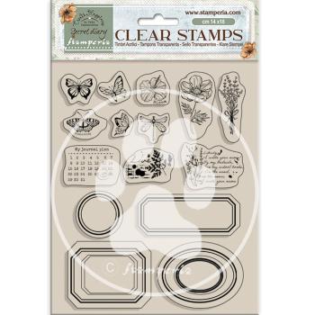 Stamperia Secret Diary Clear Stamps Labels #WTK192