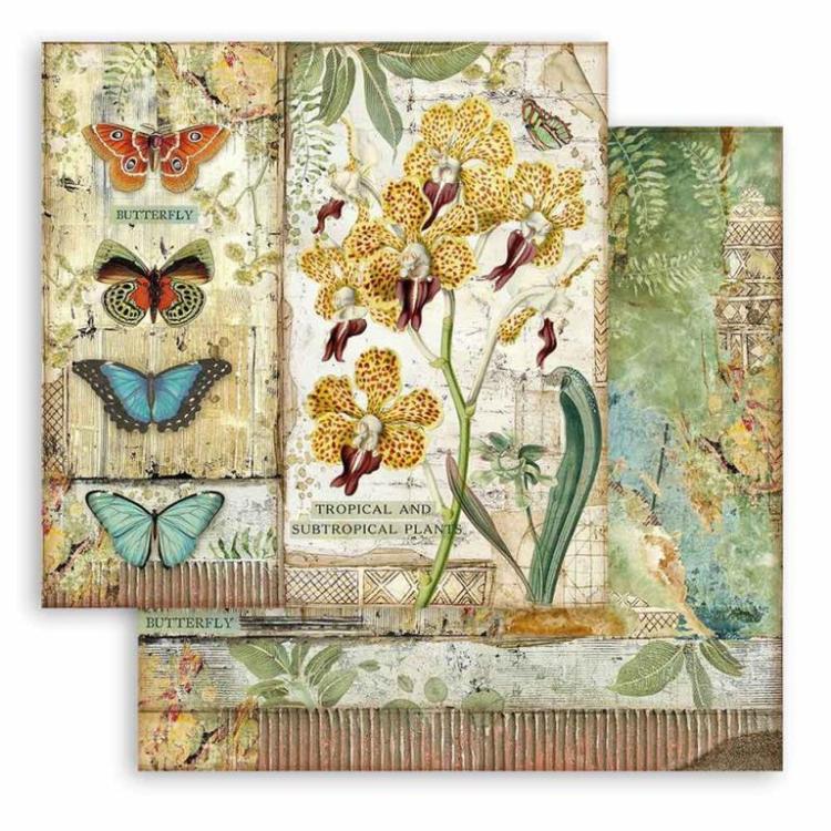 Stamperia 12x12 Paper Amazonia Orchid #SBB766