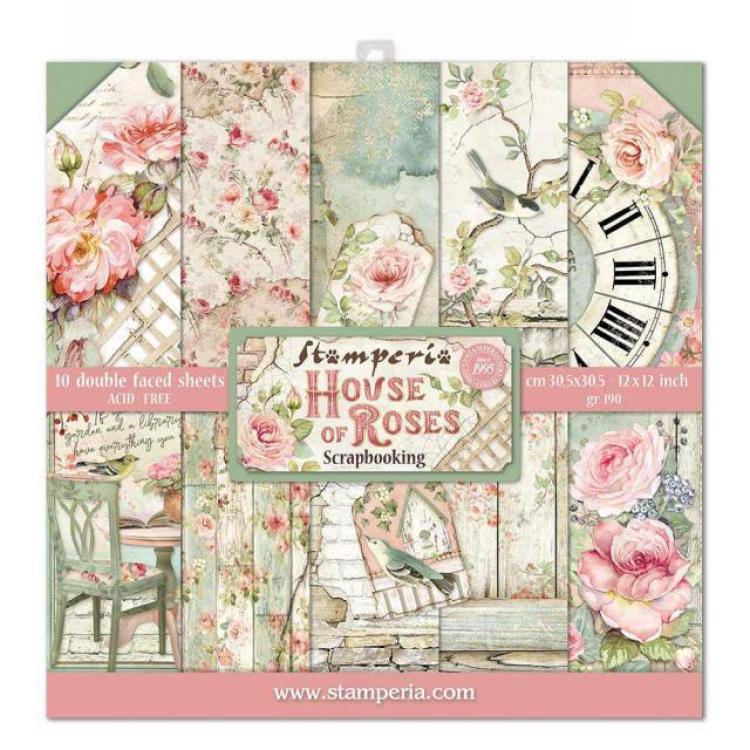 Stamperia 12x12 Paper Pad House of Roses #SBBL66
