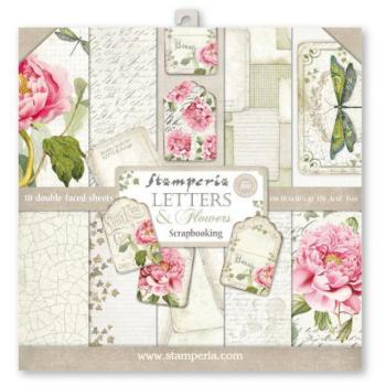 Stamperia 12x12 Paper Pad Letters and Flowers #SBBL22