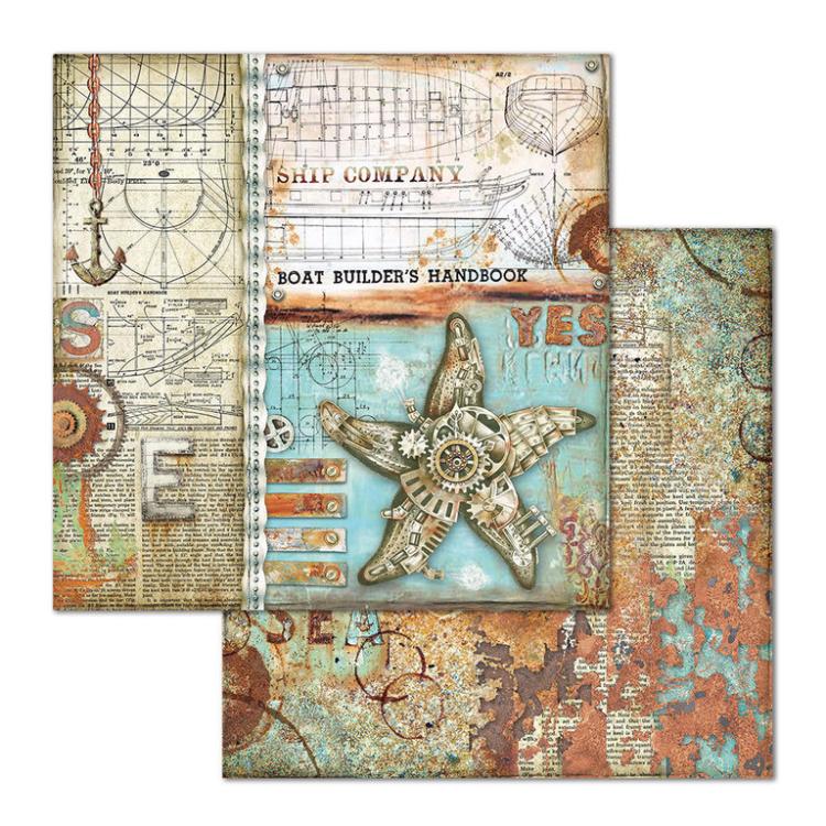 Stamperia 12x12 Paper Pad Mechanical Sea World #SBBL64