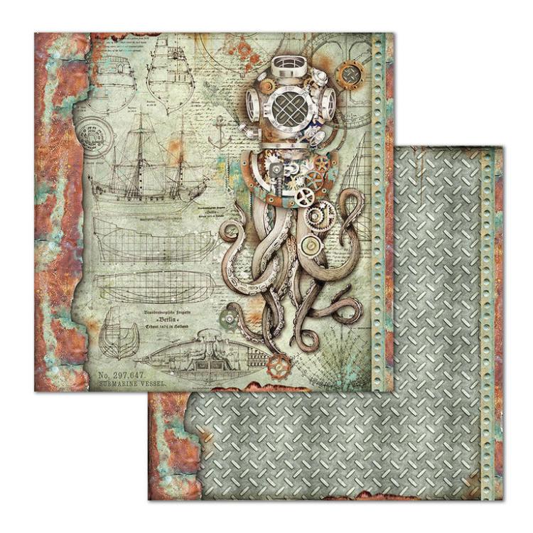 Stamperia 12x12 Paper Pad Mechanical Sea World #SBBL64