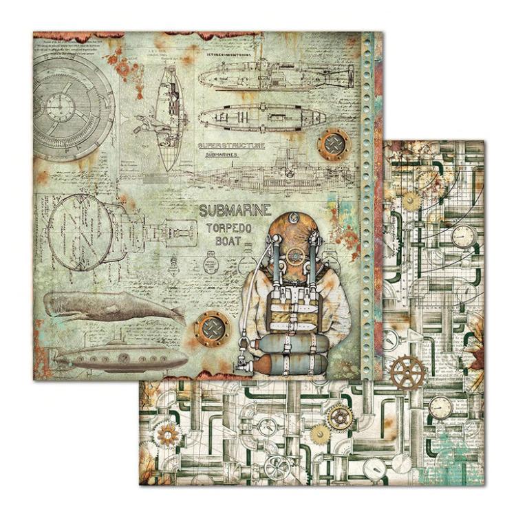 Stamperia 12x12 Paper Pad Mechanical Sea World #SBBL64