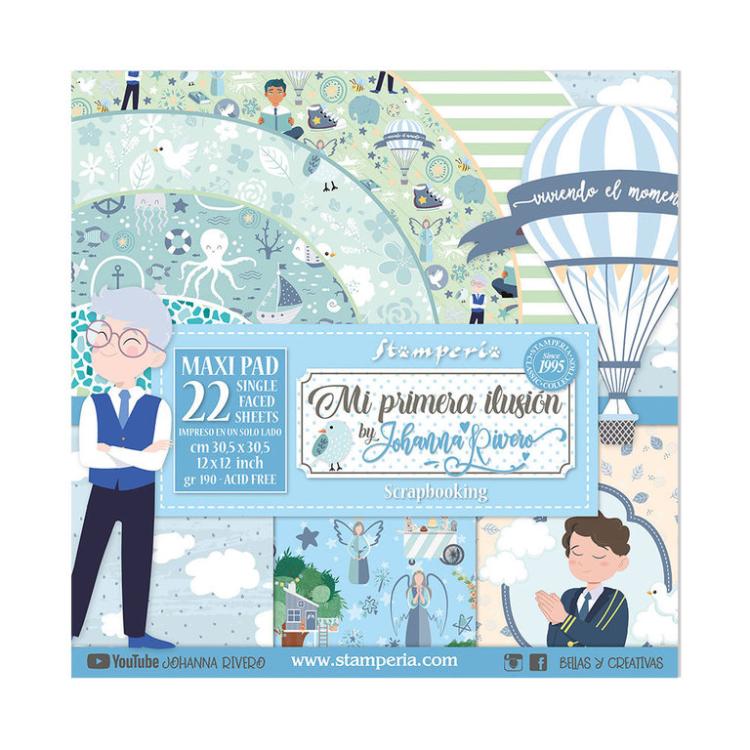 Stamperia 12x12 Paper Pad Mi Primera Ilusion Boy #SBBXL06