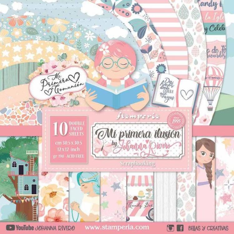 Stamperia 12x12 Paper Pad Mi Primera Ilusion Girl #SBBL69