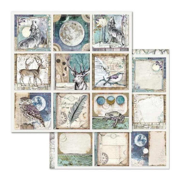 Stamperia 12x12 Paper Set Cosmos Cards #SBB613