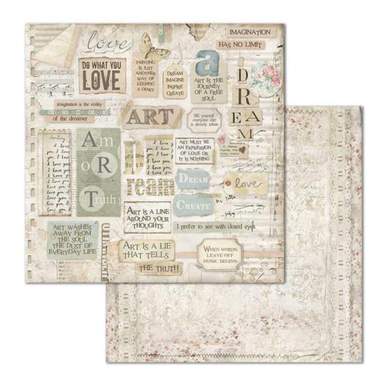 Stamperia 12x12 Paper Set Dream Writtings #SBB672
