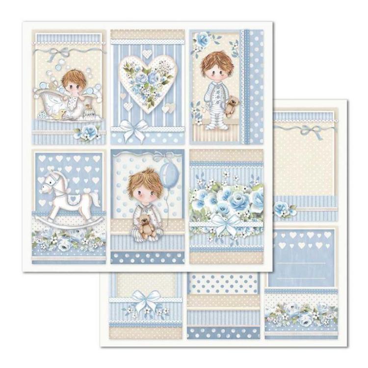 Stamperia 12x12 Paper Set Little Boy Frames #SBB683