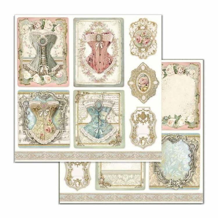 Stamperia 12x12 Paper Set Princess Corsets #SBB716