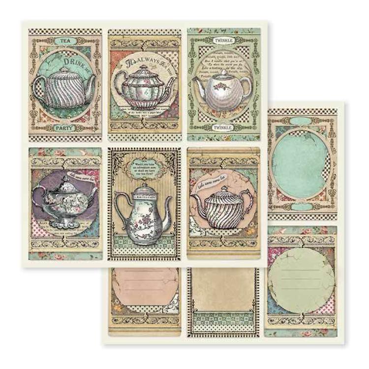 Stamperia 12x12 Paper Sheet Set Tea Time #SBB583