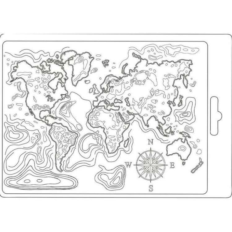 Stamperia A5 Soft Modelling Mould Map of the World #544