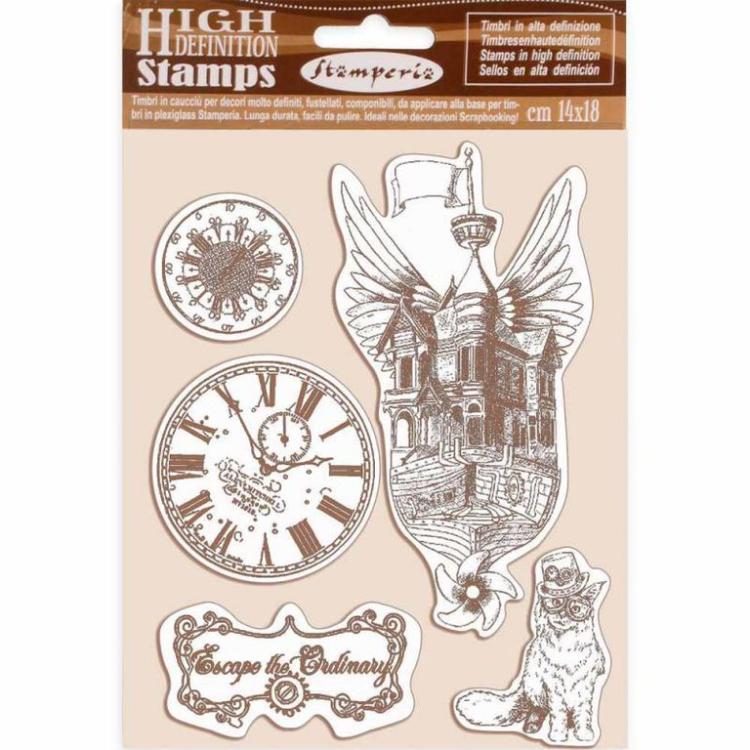 Stamperia Rubber Stamp Lady Vagabond Flying Ship #WTKCC190