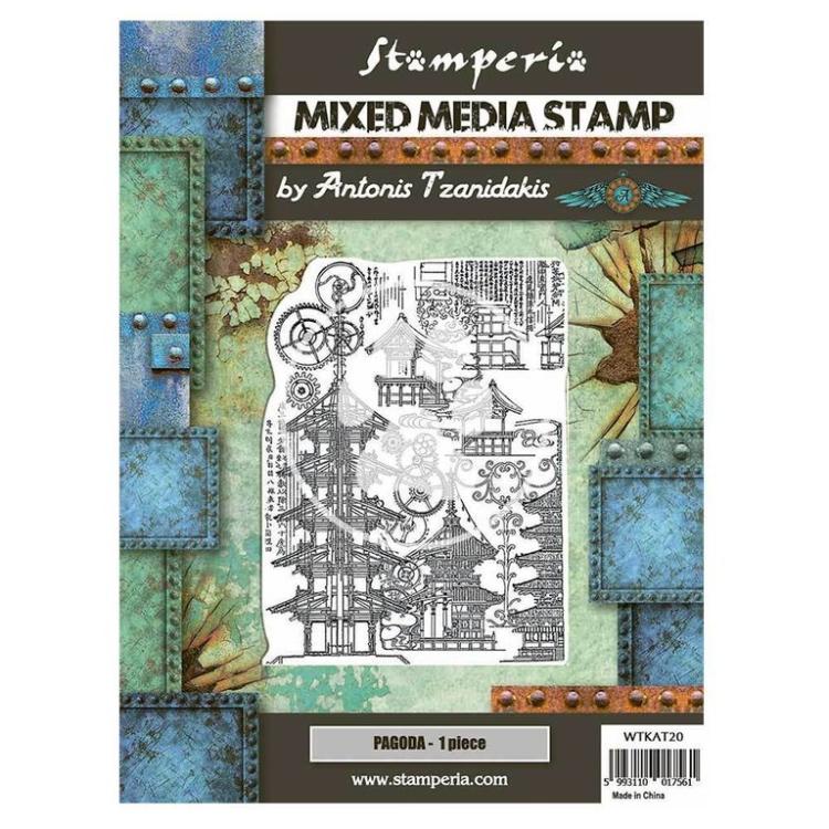Stamperia Stamp Sir Vagabond in Japan Pagoda #WTKAT20