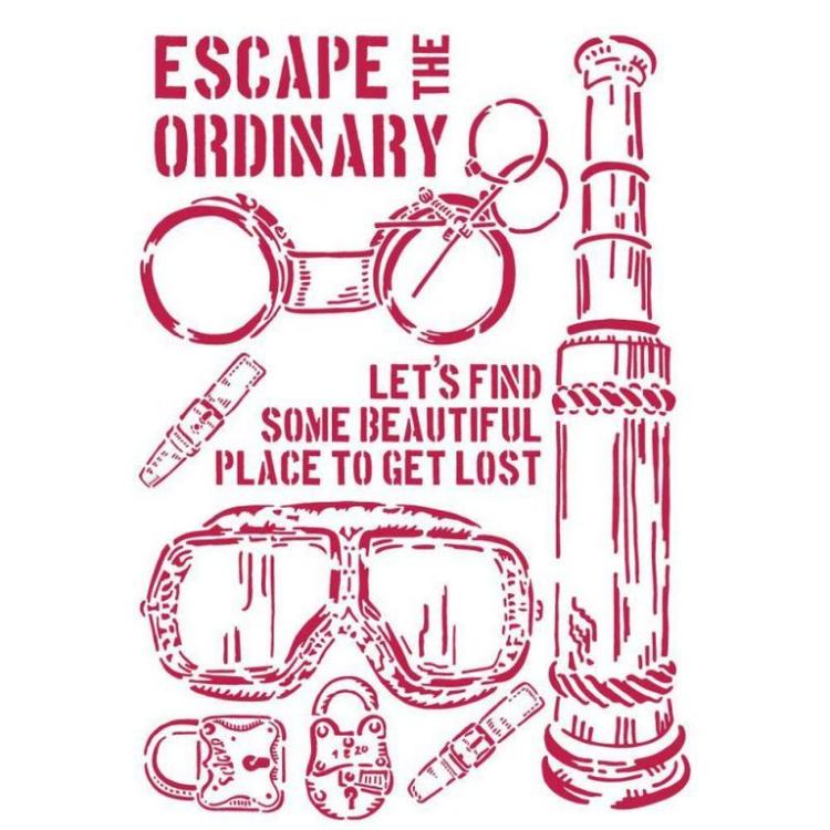 Stamperia Stencil G Lady Vagabond Escape the Ordinary #456