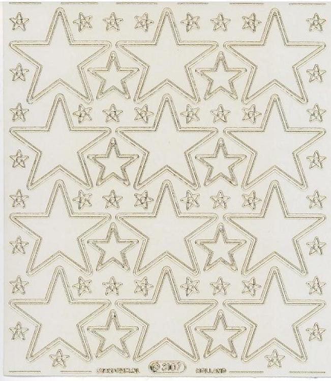 Starform Stikers Set  XL Transparent Stars/Tags Gold