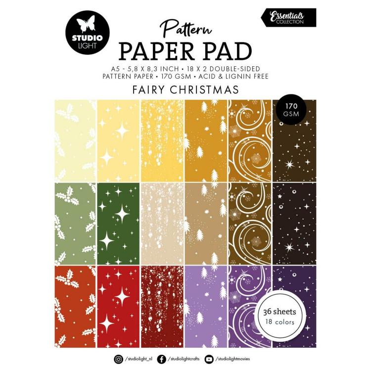 Studio Light Fairy Christmas A5 Essentials Pattern Paper Pad #342
