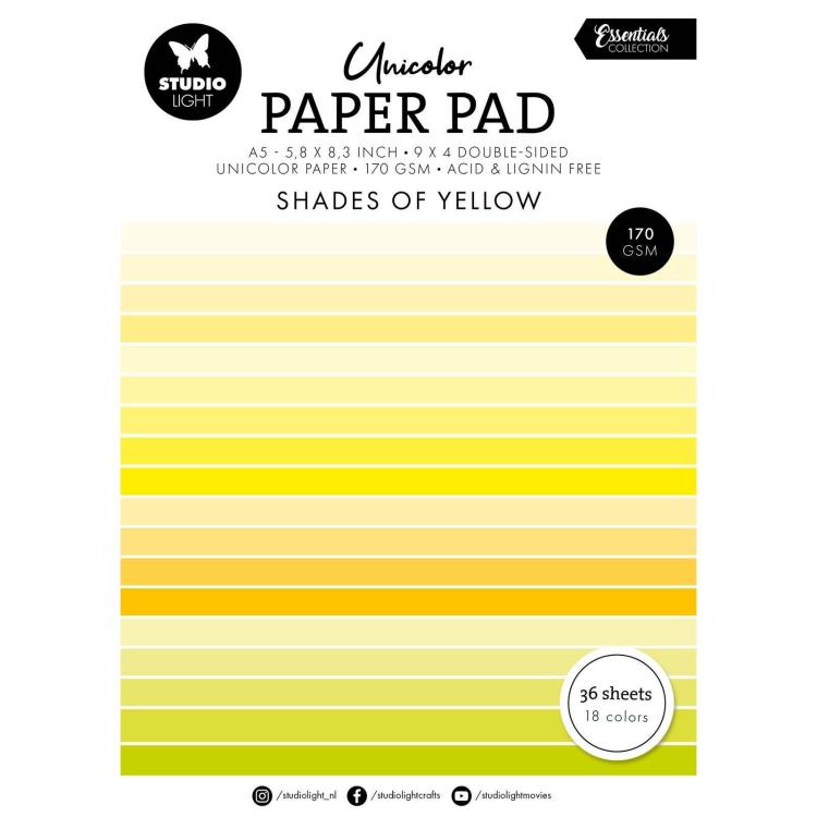Studio Light Shades of Yellow A5 Essentials Unicolor Paper Pad #231